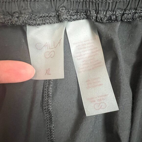 CALIA Pants Womens XL Black Cropped Pleated Stretch High Rise Tapered Activewear - Picture 9 of 10